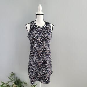 Derek Heart Sleeveless Geometric Print Dress M